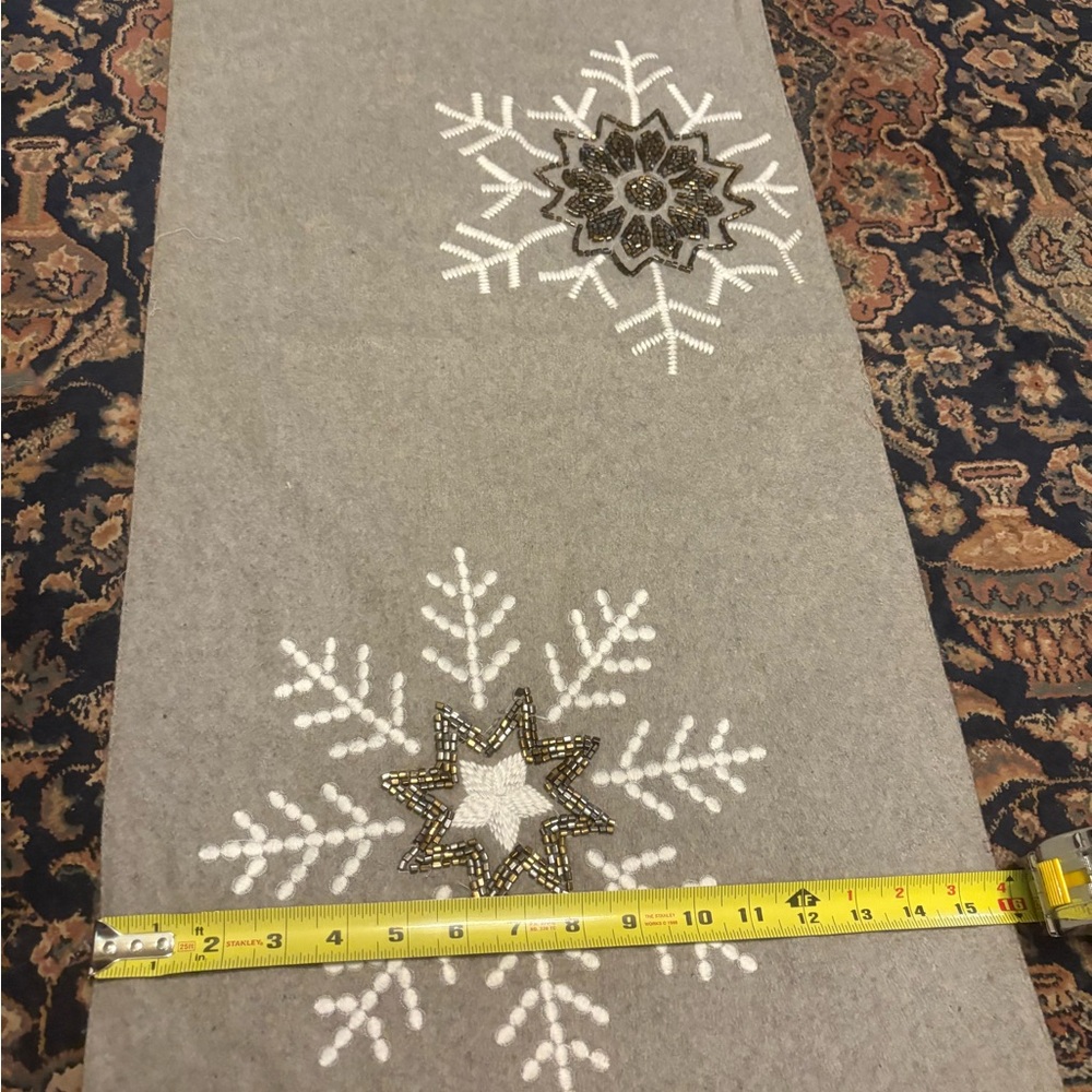 Gray and White Snowflake Holiday Decor